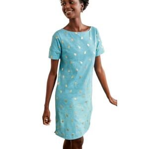 Boden Darcy Jersey T-Shirt Blue Gold Lemon Novelty Ladies Dress 8/P